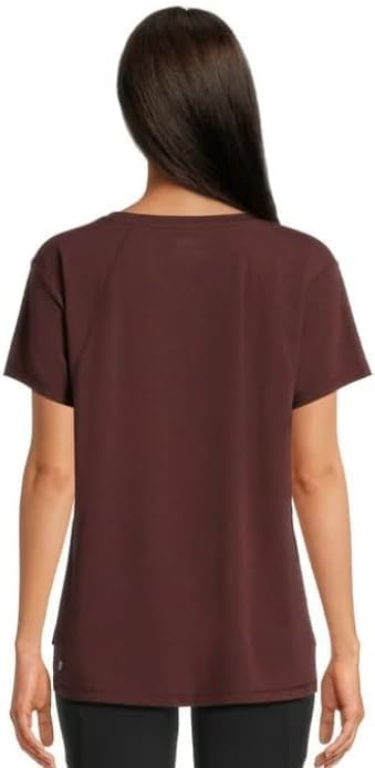 Avia Activewear Women's Short Sleeve Oversize T-Shirt (US, Alpha, Small, Regular, Regular, Chianti) - Image 2