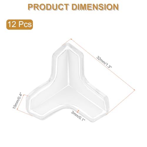 Image of uxcell Corner Protectors, 12 Pcs Table Corner Protectors, Furniture Corner Guard and Edges Safety Bumpers for Table Edges and Sharp Corners (T-Shaped, Clear)
