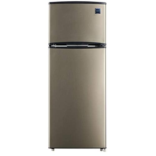RCA RFR725 2 Door Apartment Size Refrigerator with Freezer, Stainless,7.5 cu ft