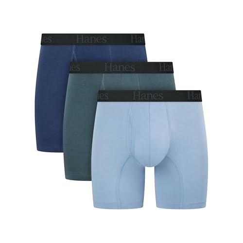 Hanes Mens Underwear Boxer Briefs or Long-Leg Boxer Briefs Pack 3 Pack No-Ride-Up Stretch-Cotton Men Clothing product thumbnail 12
