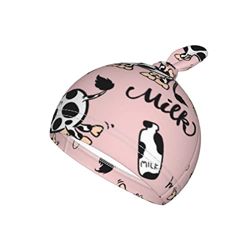 Image of Cute Cartoon Cows Newborn Swaddle Blankets With Hat Sets Newborn Receiving Blanket For Boy Girl Swaddle Sack Shower Infant Gift
