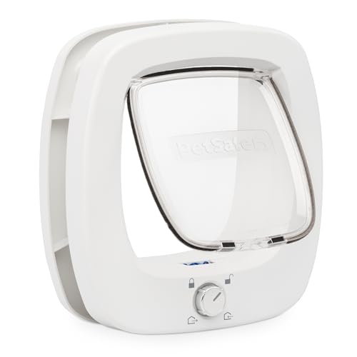 PetSafe Gatera con Microchip   Puerta para Mascotas Interior y Exterior   Bloqueo de 4 Modos y Cierre Suave   para Gatos y Perros Pequeños de hasta 11kg