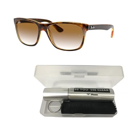Ray-Ban RB4181 Sunglasses Bundle: RB 4181 RB4181 710/51 Light Havana Clear Gradient Br and Eyewear Cleaning Kit2