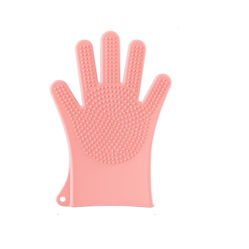 Pet Hair Remover Glove – Deshedding & Grooming Glove for Dogs & Cats – Soft Brush Mitt for Short & Long Fur – Pet Hair Removal Glove for Furniture, Clothes & More – Reusable Cleaning Glove (Pink)
