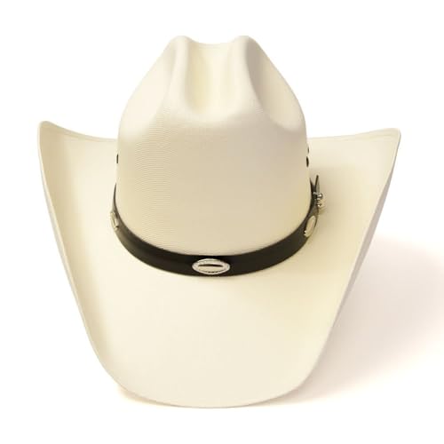 Western Express Men's Classic Cattleman Off White Straw Cowboy Hat - One Size Fits All Kids4