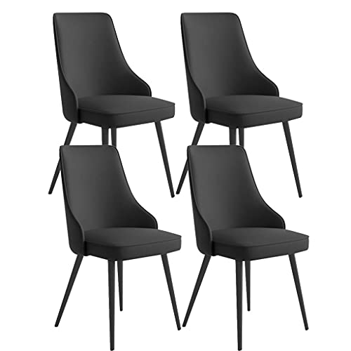 Juego de 4 sillas de comedor modernas de piel sintética impermeables con patas de metal para cocina, sala de estar, salón, elegante y