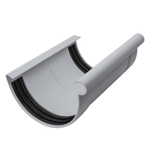 INEFA Raccord Gouttière 125mm PVC Gris, Montage Facile, Accessoires, Made in Germany