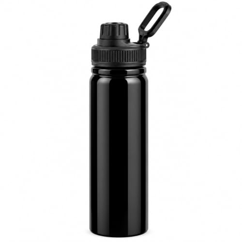 Image of Premium 1 Litre Vacuum Insulated Stainless Steel Water Bottle | SUS 316 Food Grade Steel | Hot 12 Hrs & Cold 24 Hrs | Leakproof, BPA Free | Wide Mouth with Steel Filter (Black)