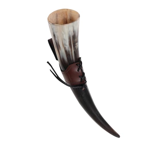 Corne à boire viking artisanale 22-32 cm en véritable corne de bœuf