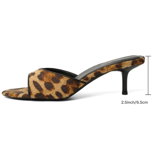 Image of Mostrin Kitten Heels for Women Pointed Toe Vintage Mules Heels Sexy Slip on Stiletto Backless Sandals for Party Wedding Daily