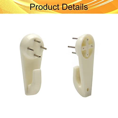 Image of Picture Hangers Ceiling Hooks Professional Photo Frame Hooks Kit with Nails for Hanging Plants Mugs Wind Chimes Utensils White 50PCS