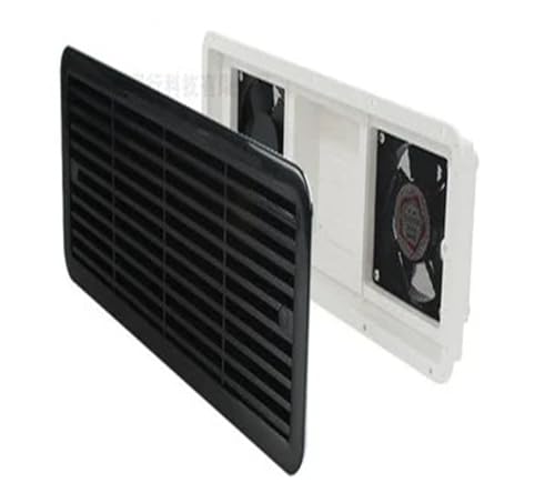 Ventilador de caravana lateral con escape de aire y sistema de ventilación reversible blanco