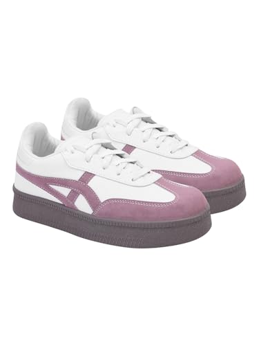 Image of Shoetopia Women's Casual Sneakers || Lace-Up Low-Top Shoes with Cushioned Sole || Trendy Daily Footwear Walking