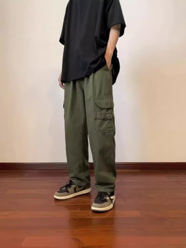 ZAFUL Men's Baggy Cargo Pants Y2k Wide Leg Parachute Sweatpant Hip Hop Streetwear Pants with Pocket3