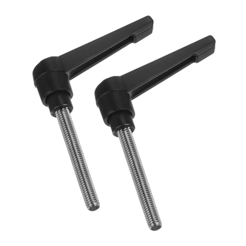 Image of uxcell 2pcs Clamping Lever Handles, M6 x 50mm 304 Stainless Steel Threaded Male Stud, Adjustable Handles Locking Quick Release Ratchet Push Button Bolt Knobs, Black