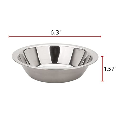 Tazones de acero inoxidable set de 6, 6 pulgadas, base plana miniatura 2