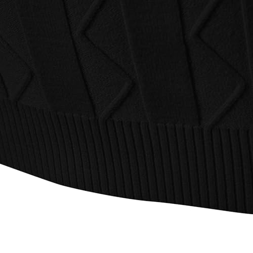 Men's Turtleneck Sweaters Fashion Twisted Knit 1/4 Zipper Stand Collar Long Sleeves Knitwear Pullver Sweater Tops3