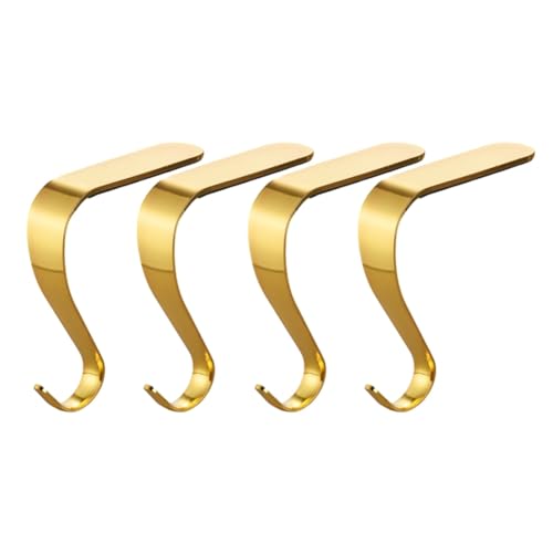 Streemaa �N���X�}�X �X�g�b �z���_�[ �N���X�}�X �g�F �n���K�[ �t�b�N �f�[ �}���g���s�[�X �K�[�����h �N���b�v ���^�� �O���b�v 4 �Z�b�g (�S�[���h) ���t���ȒP�A�g���₷��