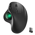 Nulea M501 Wireless Trackball Mouse, Rechargeable Ergonomic, Easy Thumb Control, Precise & Smooth Tracking, 3 Device Connection (Bluetooth or USB Receiver), Compatible for PC, Laptop, Mac, Windows.