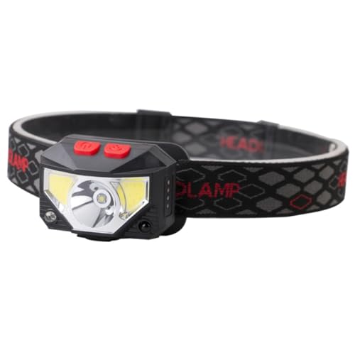 Linterna frontal LED potente recargable con luz Xpg Cob negra Mikinona