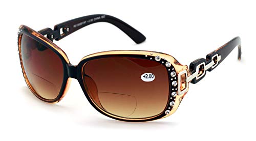 V.W.E. Oversized Rhinestones Women Bifocal Reading Sunglasses Reader Glasses Vintage Outdoor