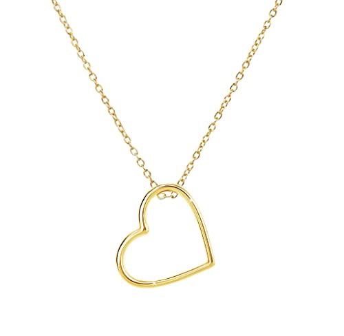 Collier Femme Coeur filigrane plaqué Or - Pendentif Cœur amour et Chaine ajustable selon Envies - Kritz Paris Mode Cadeau pour Elle
