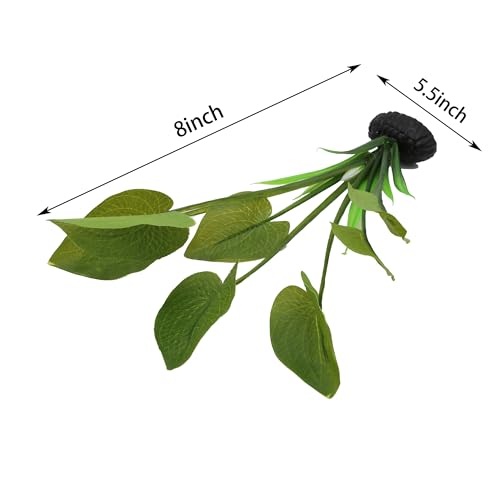 Image of Silk Aquarium Plants for Betta Fish Tank, Green, 8 Inch | 2 Pieces, Small Aquatic Water Grass, Decoration