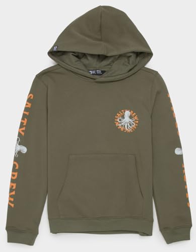 Salty Crew Boys’ Tentacles Pullover Hooded Fleece – Cotton-Blend with Kangaroo Pocket & Screenprinted Octopus Graphic2
