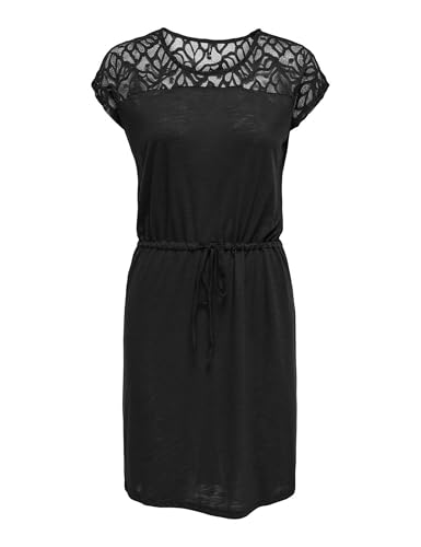 ONLY Damen Onlsindy Life S/S O-Neck Mix Dress JRS, Black, L