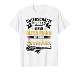 Superbe sous-estimation jamais un vieux homme avec un saxophone pour les grand-père qui aiment jouer au saxophone ou qui aiment le ténor. Cadeau idéal pour les grands-pères et les hommes.