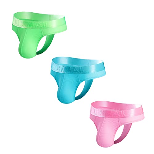 JOCKMAIL 3PCS/Pack Men Brief Bikini Underwear Mens Thongs Athletic Briefs Bikini Low Rise Men Underwear