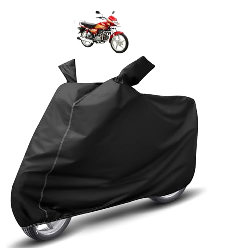 Image of Auto Hub Waterproof Bike Cover Compatible with Hero Hf Deluxe Dustproof, UV Protection Two Wheeler Bike Hf Deluxe Cover - Black