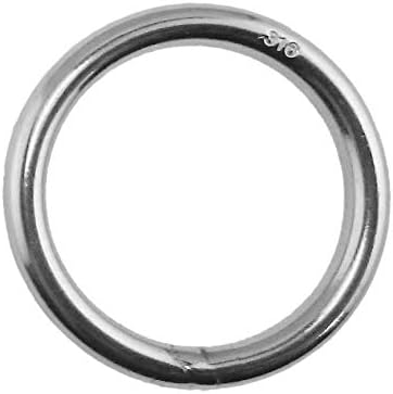 US Stainless Stainless Steel 316 Round Ring Welded 6mm x 60mm ID (1/4" x 2 3/8") Marine Grade
