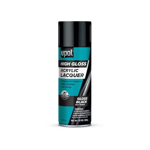 U-POL Acrylic Lacquer Fast-Drying All-Purpose Vehicle Touchup Paint With Gloss Finish For Scratches & Marks Gloss Black 10 oz