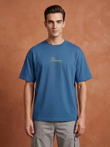 Image of Nobero Men's Oversized Graphic T-Shirt for Men | Soft Cotton | Drop Shoulder Relaxed Fit | Printed Casual Tshirt for Men