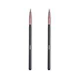 OWLFAVO Makeup Fine Point Eyeliner Brush 2 Pcs, Portable Eye Gel Foundation Brush, Beauty Cosmetic Tool for Professional and Travel, Pack of 2