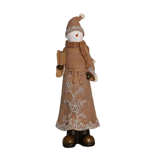 Sculpture Santa Claus en résine et statuette de Noël imitation lin pour table - 8