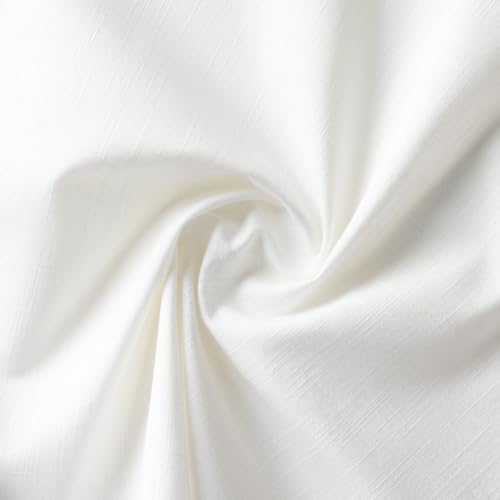 Image of 100% Cotton Pom Pom Cushion Without Filler, Elegant & Modern Cushion Cover for Living Room, Square Shape, 16 inchx16 inch, uni slub, Set of 3 - Half White