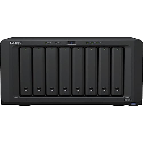 Image of Synology DiskStation DS1823xs+ NAS Server with Ryzen 3.35GHz CPU, 32GB Memory, 96TB HDD Storage, 1TB M.2 NVMe SSD, 1 x 10GbE LAN Port, DSM Operating System