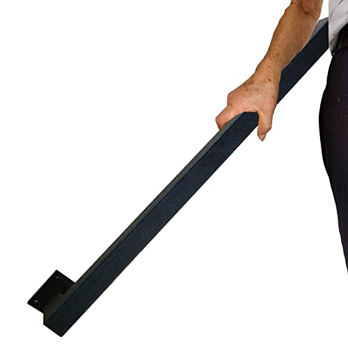 Stairs il Ramp - Barandilla de seguridad cuadrada negra para uso en interiores y exteriores, 80 cm a 3 m, barandilla duradera para mayor estabilidad y seguridad