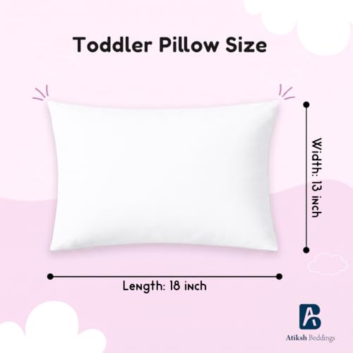 Image of Atiksh Beddings Pack of 2 13x18 Inch Toddler Travel Pillow Cases - 100% Soft Egyptian Cotton, 600 Thread Count with Zipper Closure for Small Travel Pillowcase Cover, White Solid