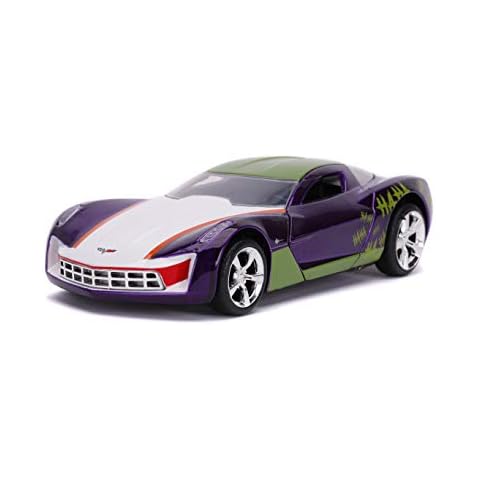 Jada 253252016 DC Comics Super Heroes Joker 2009 Chevy Corvette Stingray 1:32 Scale DIE-CAST CAR in CDU, Purple, Green, White Cover