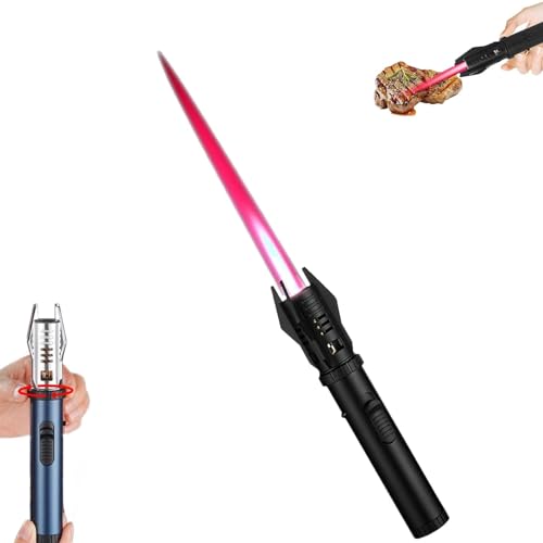 Lux Blaze Lighter, Lux Blaze, Lux Blaze Lighter Electric, Luxblaze Torch Lighters, Outdoor Windproof Straight Flame Lighters, Torch Lighters Refillable Windproof with Safety Lock (Black)