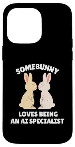 Somebunny Loves Being an AI スペシャリスト キュート イースター バニー ジョブ スマホケース iPhone 14 Pro Max 用