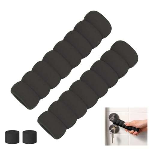 Protector de Manija de Puerta,Pack de 2 Fundas para Manillas de Puerta Push-Pull,Antiestáticas y Duraderas,Color Negro,Protección para Puertas Interiores y Exteriores