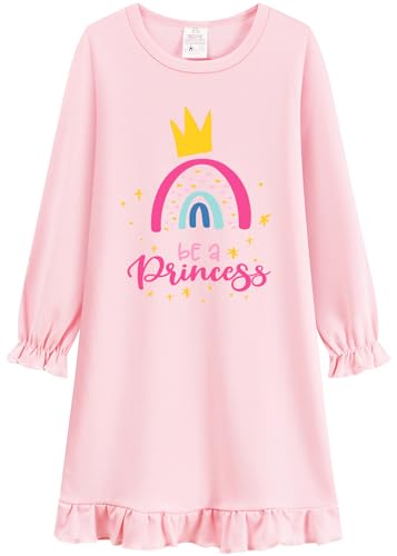 DHASIUE Mädchen Nachthemden Regenbogen Pyjamas für Mädchen...