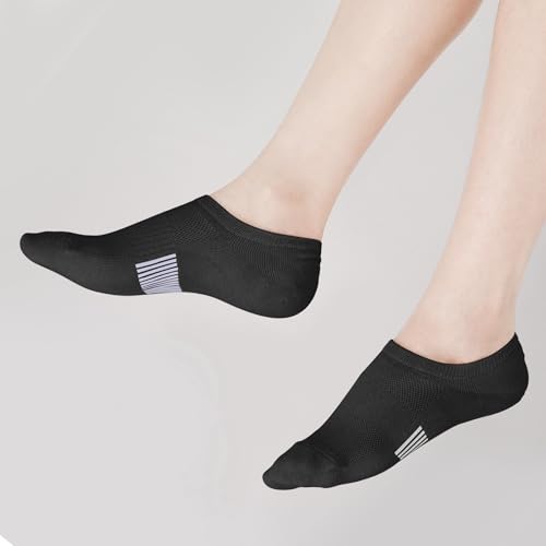 BUDERMMY Sneaker Socken Damen 35-38 39-42, Füßlinge Sneakersocken mit Rutschfest Silikon Laufsocken Kurze Unsichtbar (DE/NL/SE/PL, Numerisch, 39, 42, Regular, Regular, schwarz)