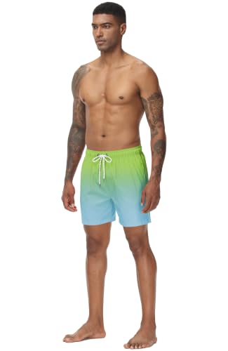 Image of Tyhengta Men's Swim Trunks Quick Dry Beach Shorts with Zipper Pockets and Mesh Lining