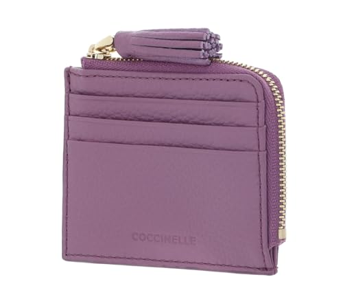 Étui pour carte de crédit Coccinelle en cuir pourpre luxueux porte-carte précieux