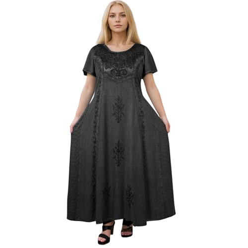 Agan Traders Women's 2025 Spring Sleeveless Maxi Dress for Women - Short Sleeve Embroidered Long Sun Dress Gown2